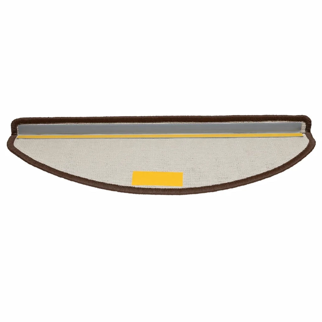 Tappetini per scale 15 pz 65x21x4 cm Marrone Semicircolari Grandi 133903