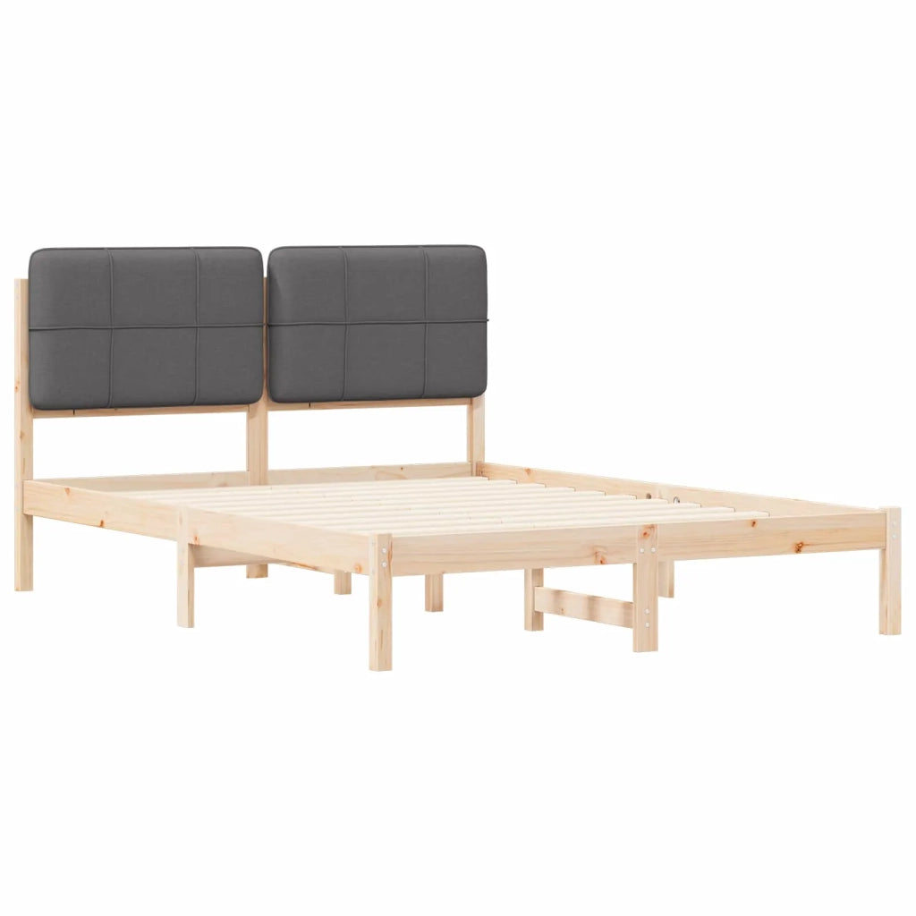Letto con Testiera Rivestita Grigio scuro 140 x 200 cm 877975