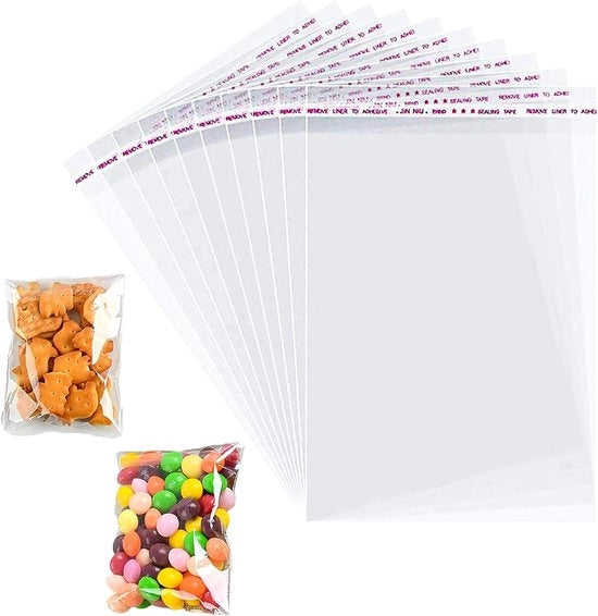 Confezioni cellofanate trasparenti 100 pezzi 10 x 18 cm per dolci regali.
