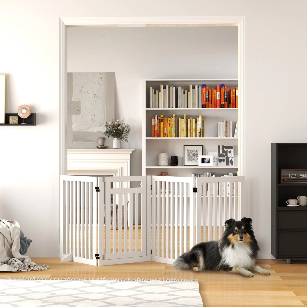Cancello per Scale e Porte ¨C Minimal ¨C Bianco 4 Pezzi Pieghevole
