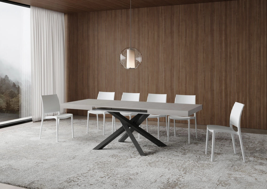 Tavolo Allungabile 130/234x90 cm Volantis Cashmere Gambe Antracite