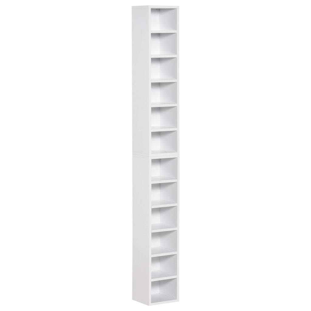 Armadio per CD e DVD con 12 compartimenti ¨C Minimal ¨C 21x19x88 cm bianco
