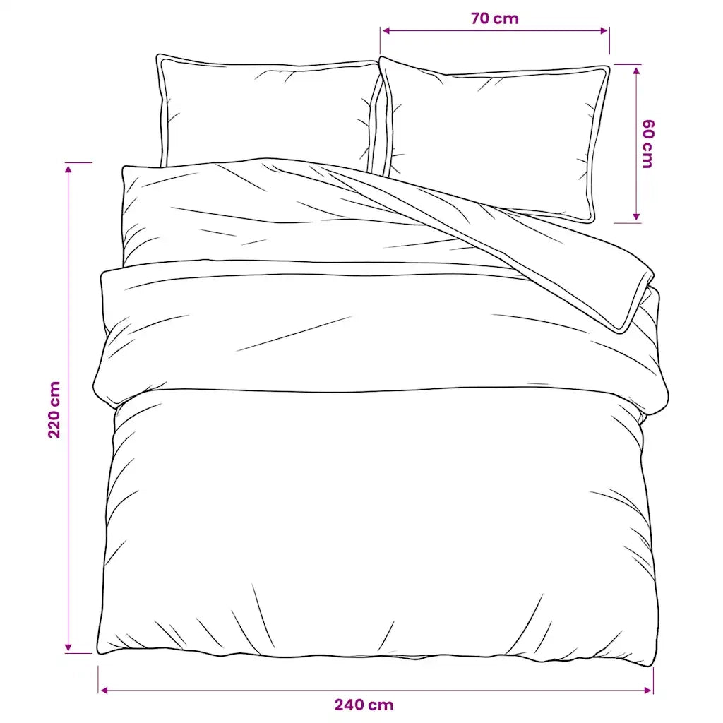 Set Copripiumino Grigio 240x220 cm in Cotone 136464