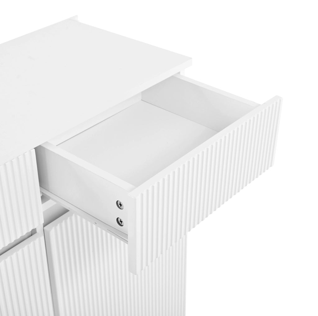 Scarpiera 80x35x103 cm con 2 cassetti, 2 ante e LED integrato bianca HAVRYA