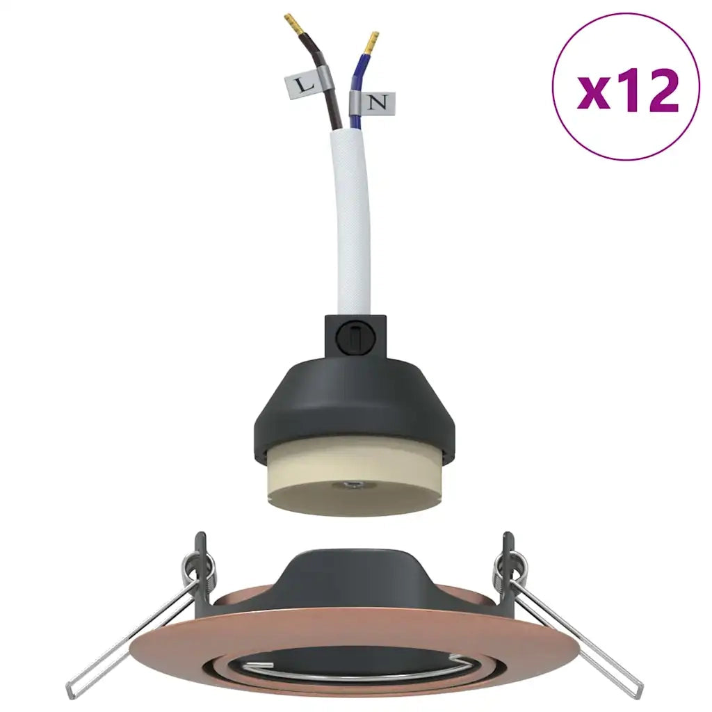 Spotlight 12 pz Rame 9 x 9 x 2.5 cm Metallo CFW9041887