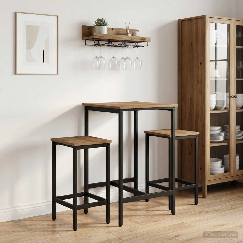 Sgabello da bar 2 pz Rovere Artigianale 40 x 32 x 74 cm 8006156