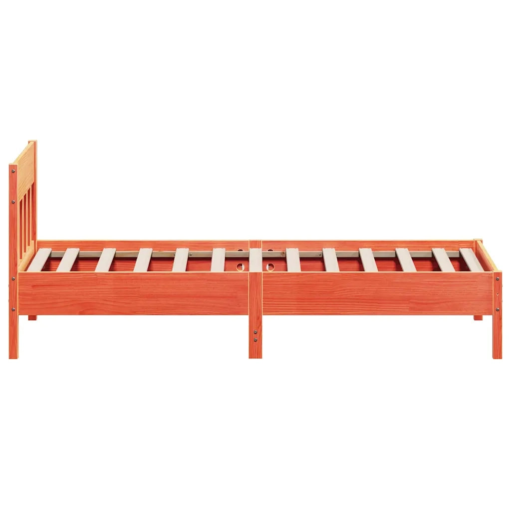 Letto senza Materasso-Struttura Letto Marrone Cera 75x190 cm in Legno di Pino 112135