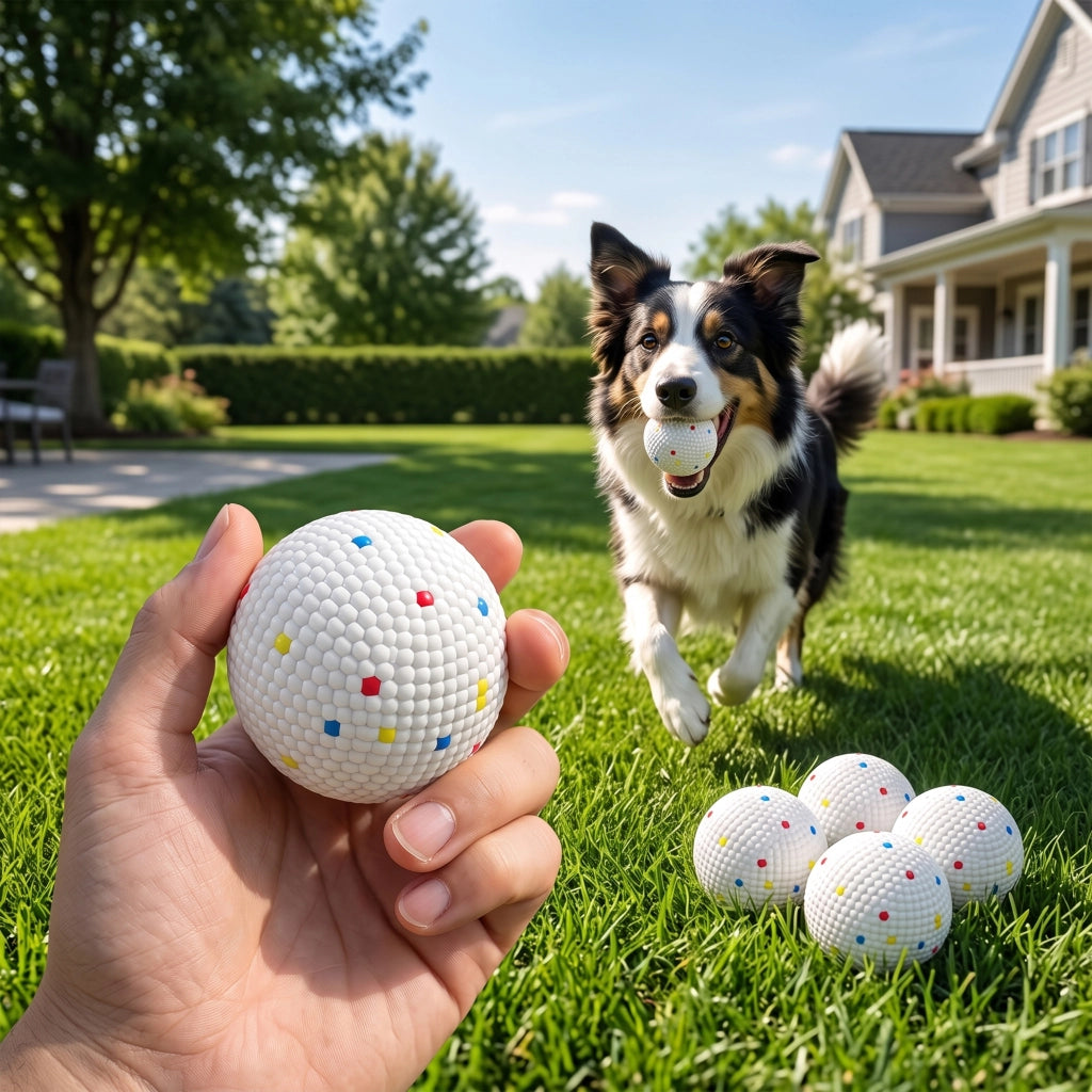 Lot de 6 Balles pour Chien en ETPU Ø58mm Blanc