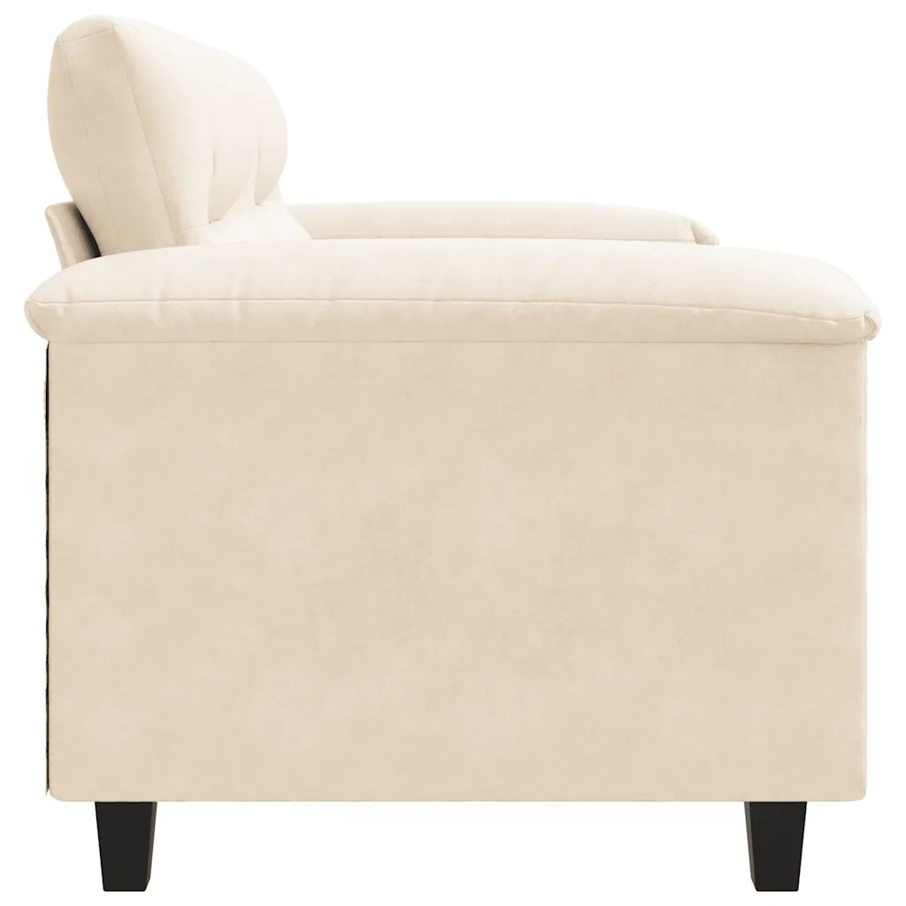 Divano a 2 Posti-Sofa 2 Posti Beige 120 cm in Tessuto Microfibra