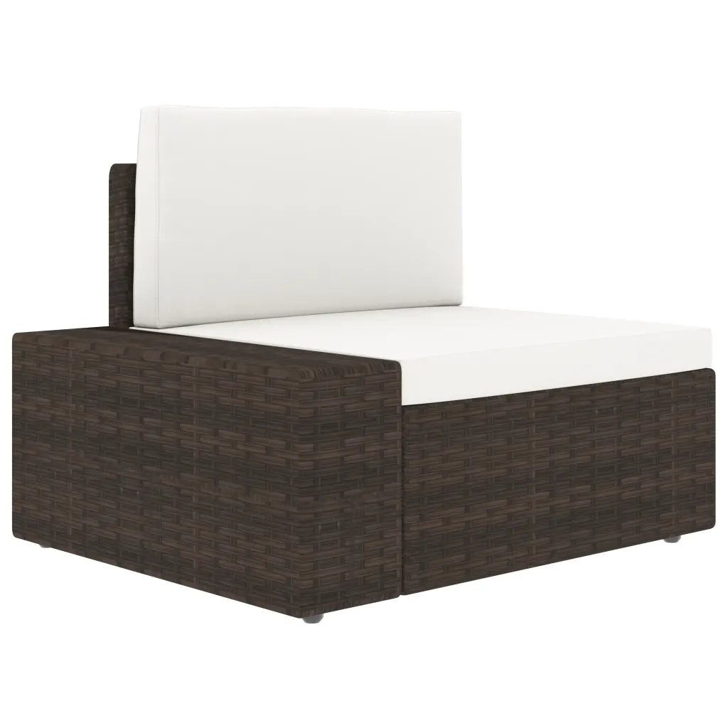 Divano Modulare a 2 Posti in Polyrattan Marrone 49515