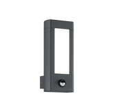 Applique Led Parete Esterno Sensore Movimento Antracite 28x10 cm Rhine GD Trio
