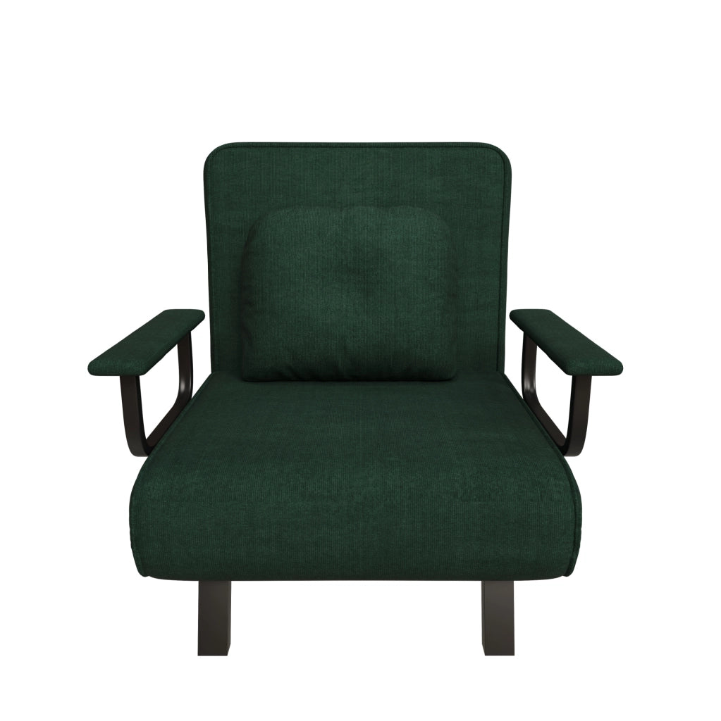 POLTRONA Relax Reclinabile 180° in Tessuto Chenille Verde