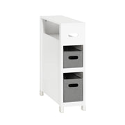 Mensola Salvaspazio con 2 cestelli grigi estraibili Mobiletto da bagno Bianco 20x60x70cm BZR83-W SoBuy