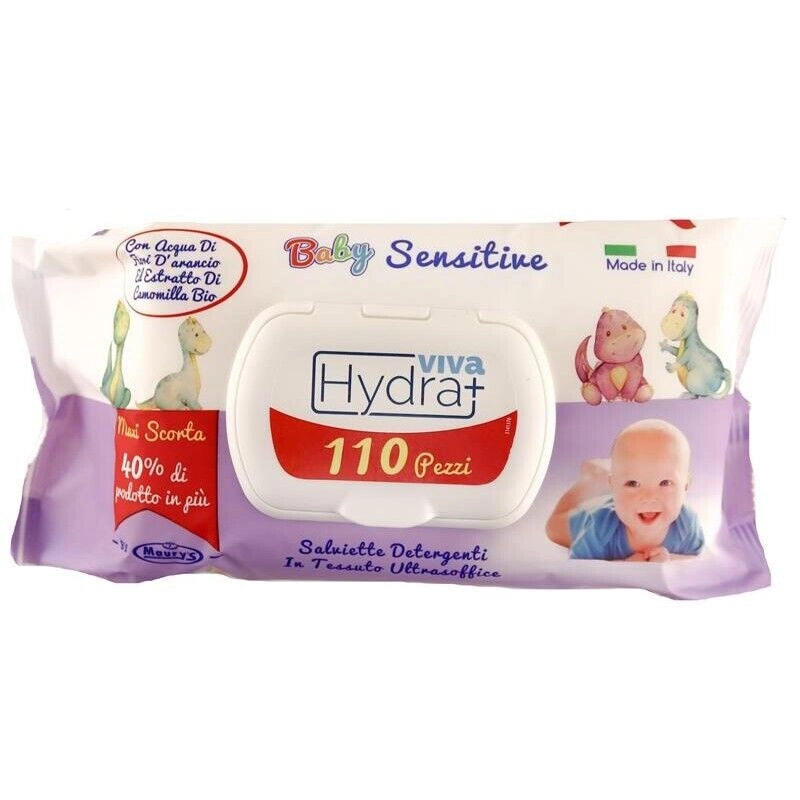 HYDRA VIVA+ 6 CONFEZIONI SALVIETTE DETERGENTI BABY SENSITIVE 660 PZ