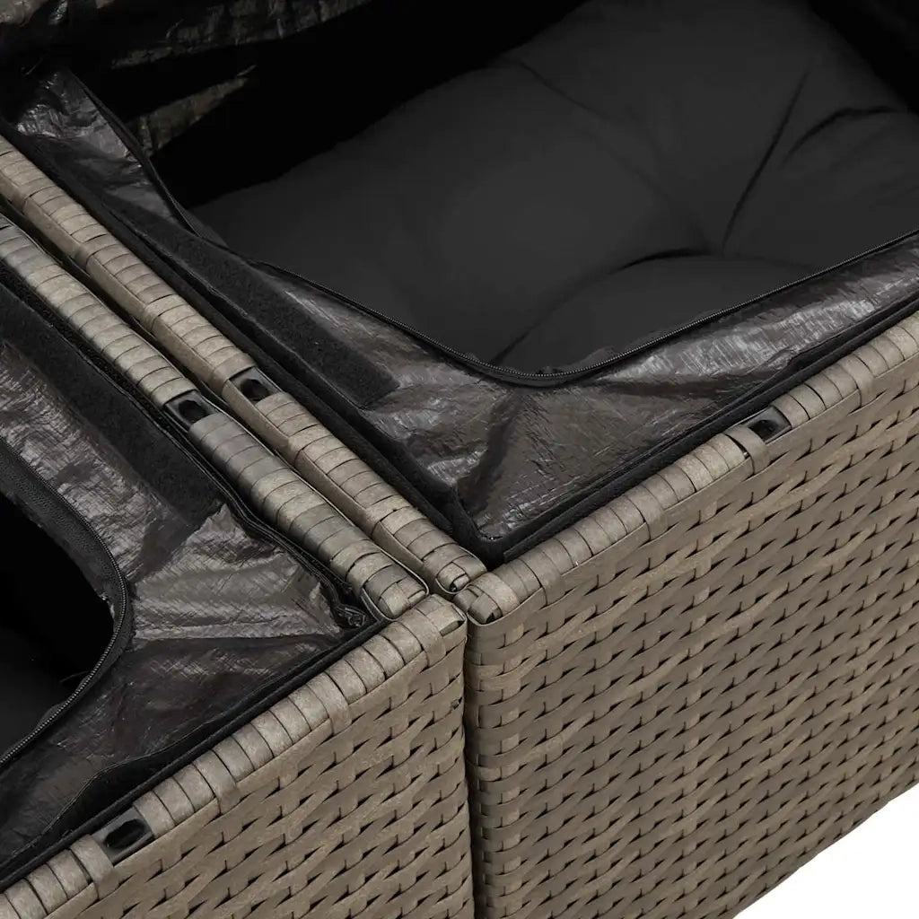 Set Divano da Giardino con cuscino 9 pcs Grigio Poly Rattan 3361108