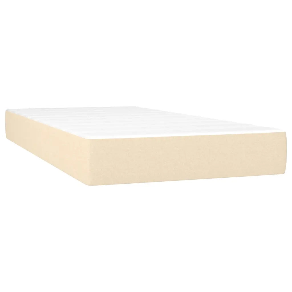 Letto a Molle con Materasso e LED Crema 120x190 cm in Tessuto 3270265
