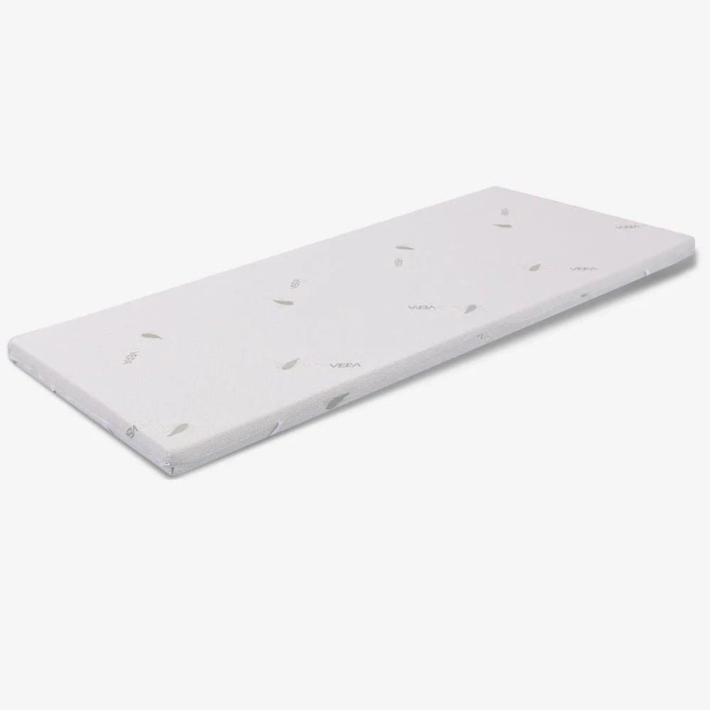Topper 80x190 Memory Foam per materasso - alto 5 cm, sfoderabile, tessuto AloeVera | Correttore H5