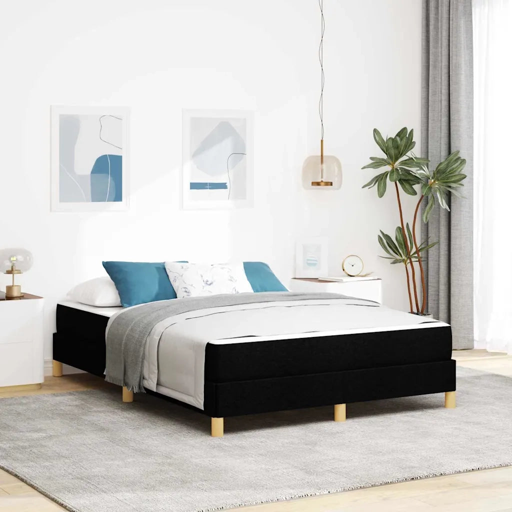 Letto a molle con materasso Nero 160 x 200 cm Tessuto 3398579