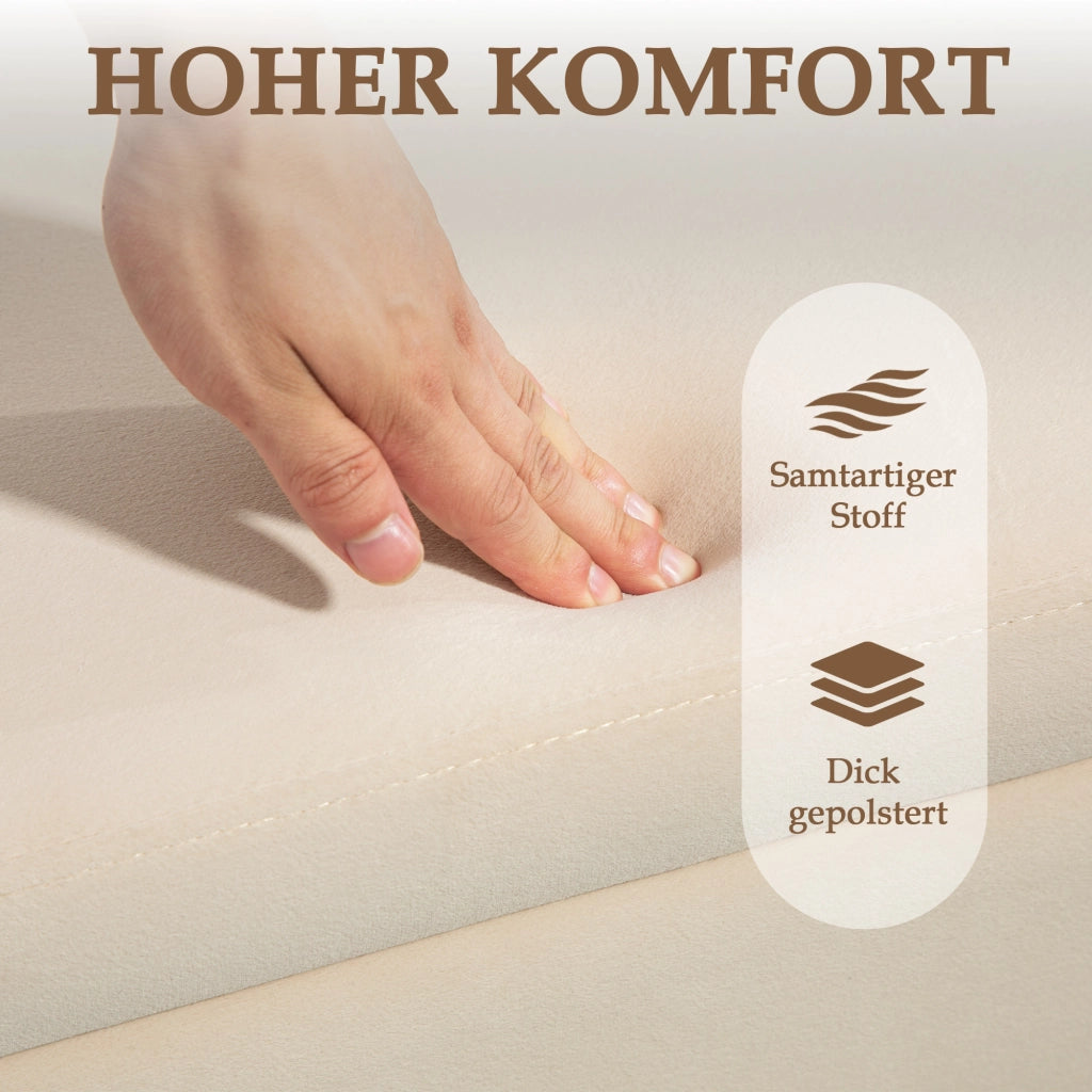 Divano letto imbottito con cassetti ¨C Minimal ¨C Beige, 100x40x42 cm