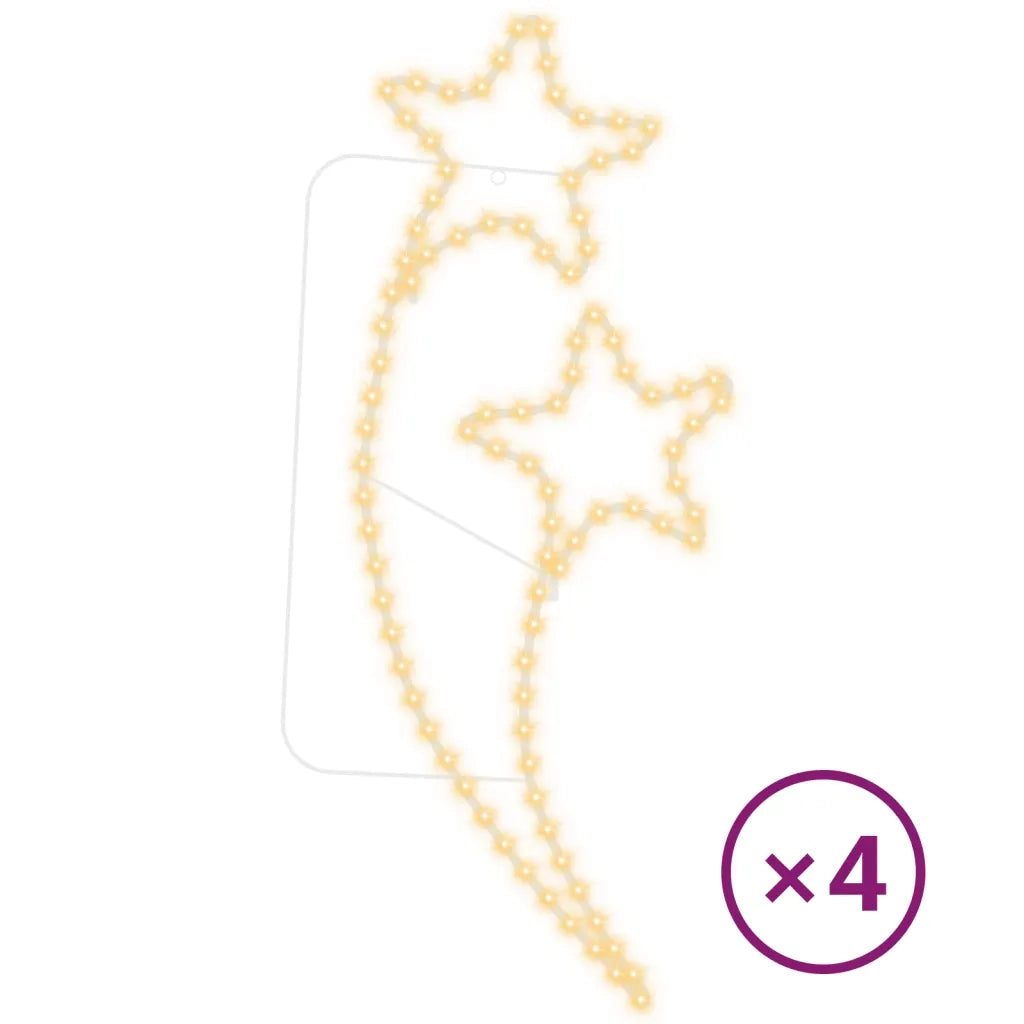 Stringhe Luci a Forma di Stella 4pz Bianco Caldo 125,5x53x4,5cm 3154324