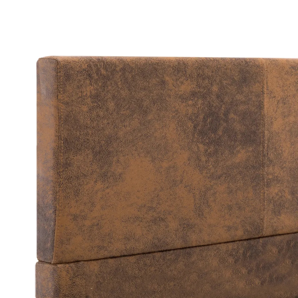 Giroletto-Struttura Letto Marrone in Similpelle Scamosciata 90x200 cm 996046