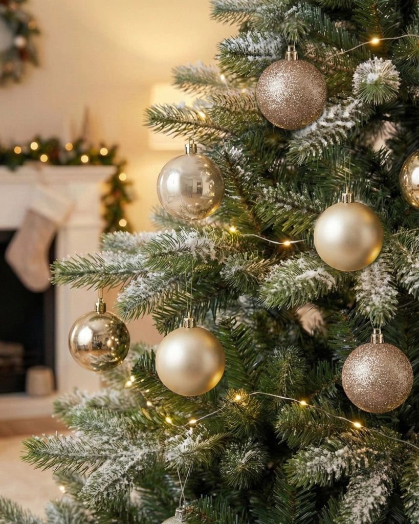Set di 60 palline di Natale in plastica viola Decorazioni da appendere Stile tradizionale Palline di Natale Albero di Natale Glitter