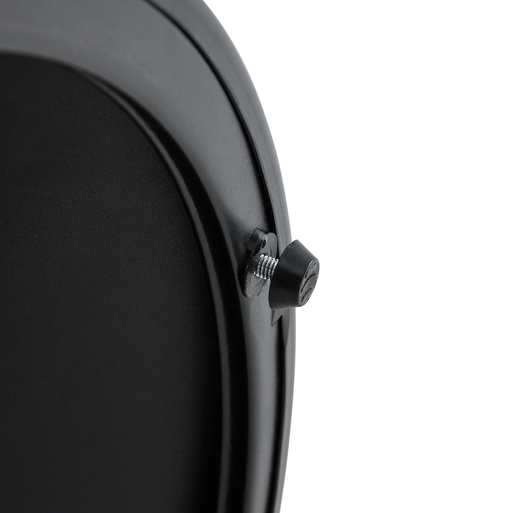 Set di 2 Tavolini Rotondi con Piano in Melamina Effetto Noce e Base in Metallo Nero con Accento Dorato