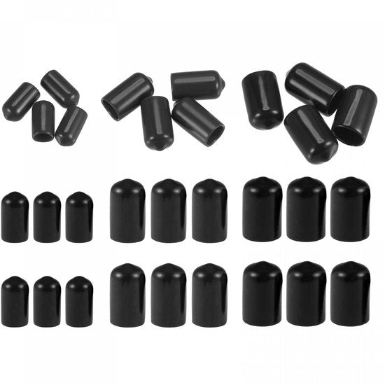 Rubberene Eindkappen 30 Stuks - 7 mm/10 mm/12 mm Id