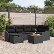 Set Divano da Giardino con cuscino 7 pcs Nero Poly Rattan 3360901