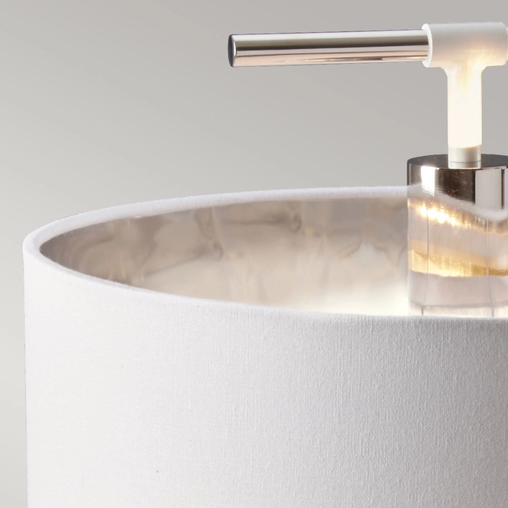 Lampada da tavolo Balance bianca nichel E27 60W Elstead