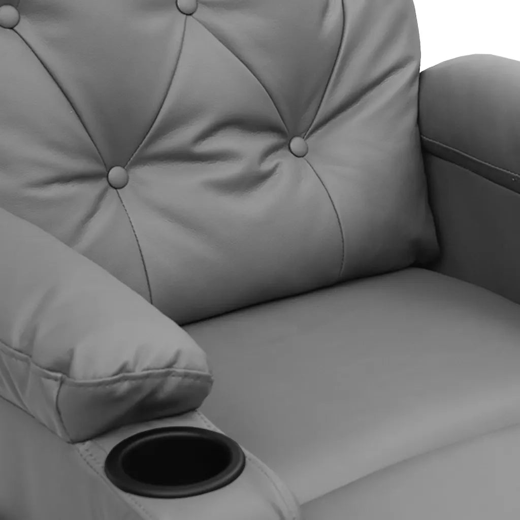 Poltrona Massaggiante | Sedia Relax Grigia in Similpelle