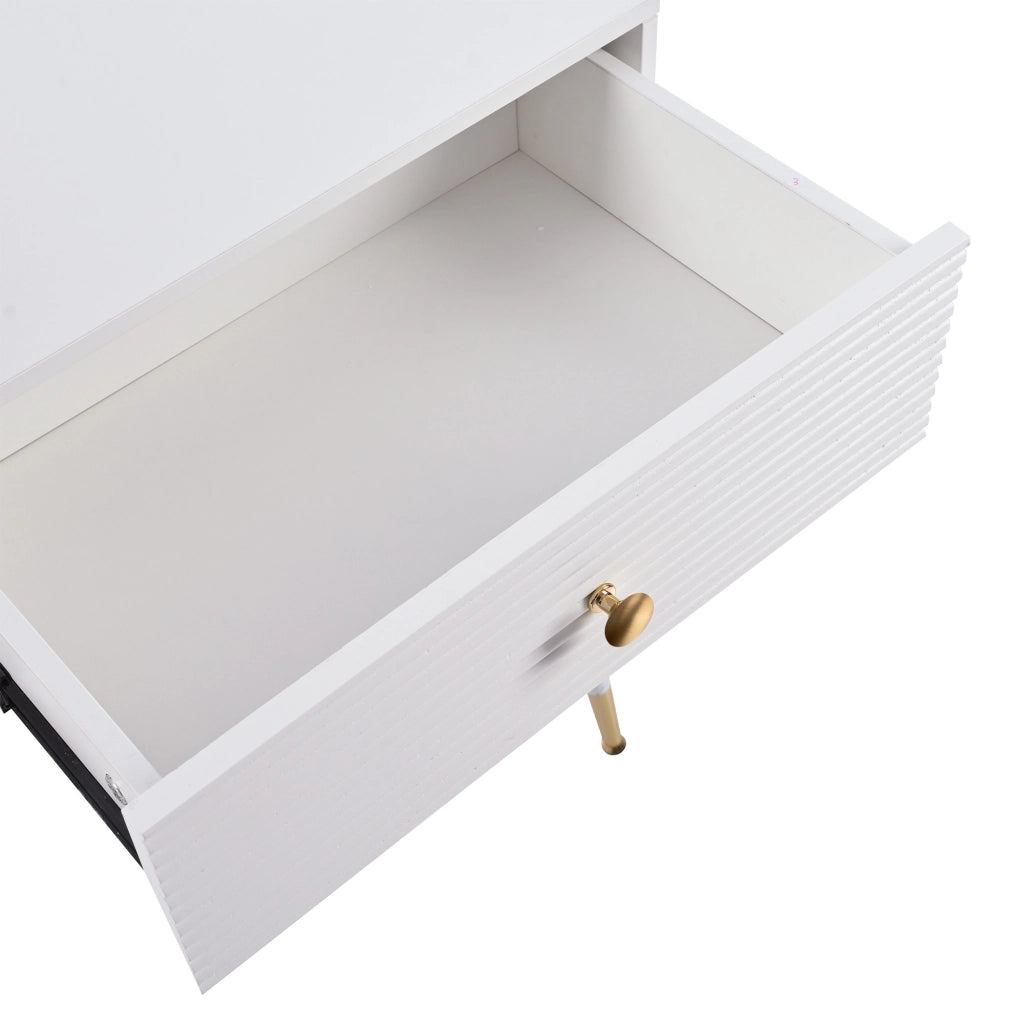 Tavolo da toeletta con specchio LED tattile e mobile laterale estraibile per camera da letto, bianco, 100 × 40 × 78 cm