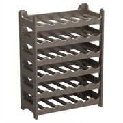 CookandSupply x TheWV Cantinetta Vino in Plastica Modulare Impilabile, Portabottiglie Effetto Pelle Martellata, 6 Bottiglie per Modulo, Scaffale Portavino Salvaspazio - Marrone Corten, 36