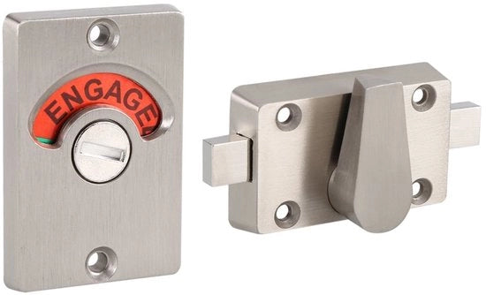 Indicatore di Occupato/ Libero per Slot Toilette RVS - Maniglia per la Maniglia della Porta - Anticorrosivo - Adatto per Bagni Pubblici - Montaggio Facile - Porta del Bagno