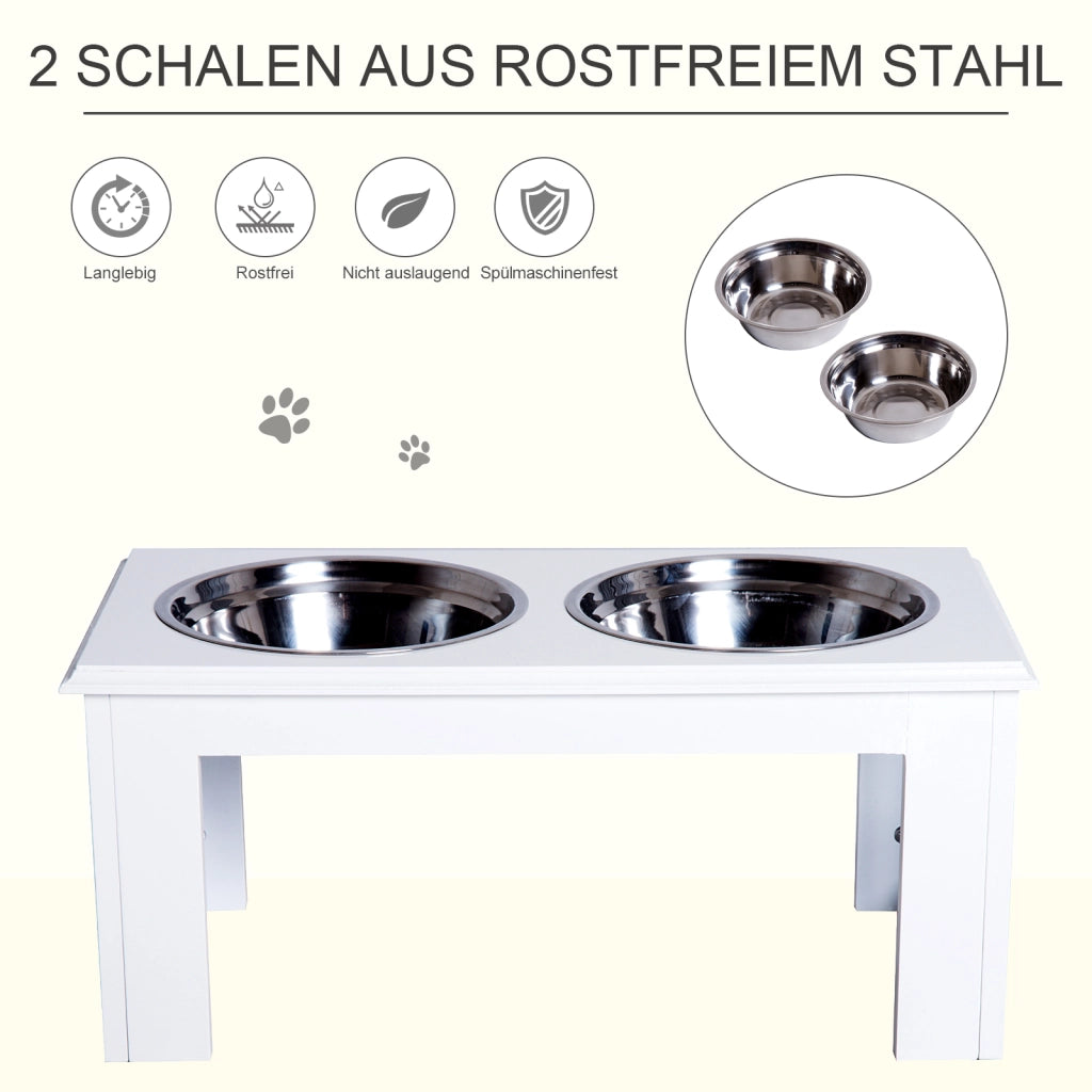 Stazione Cibo per Cani ¨C zephmum ¨C Bianco, Plastica, 58.4x30.5x25.4cm