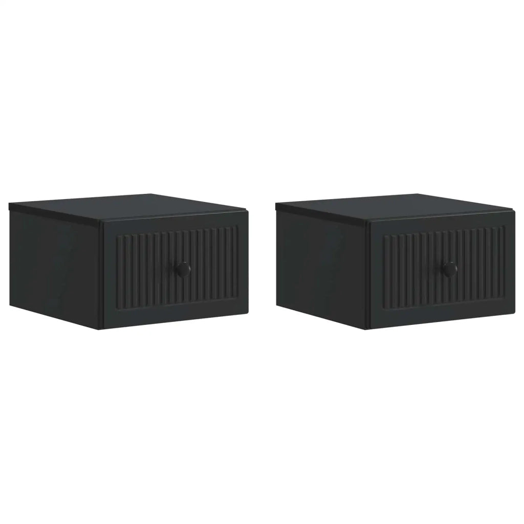 Mobiletto da notte a muro 2 pz Nero 33 x 34,5 x 20 cm 897918