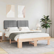 Letto con Testiera Rivestita Grigio chiaro 135 x 190 cm 877429