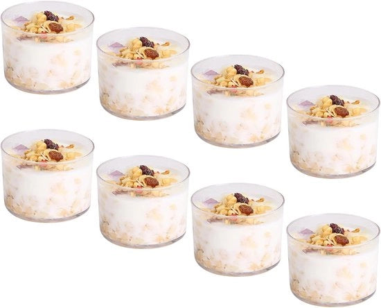 Dessertglazen trasparenti - ideali per dessert e snack - 8 pezzi - chiaro