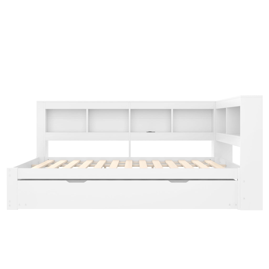 Letto divano 140 × 200 cm 2 posti; 2 cassetti; presa e 2 USB; con letto estraibile 90 × 190 cm; senza materasso
