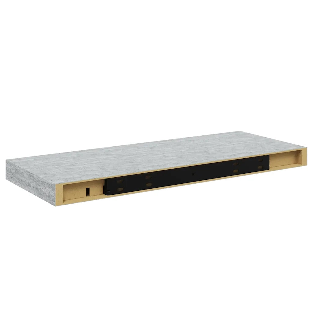 Scaffali a Parete 2 pz Grigio Cemento 60x23,5x3,8 cm in MDF 326598