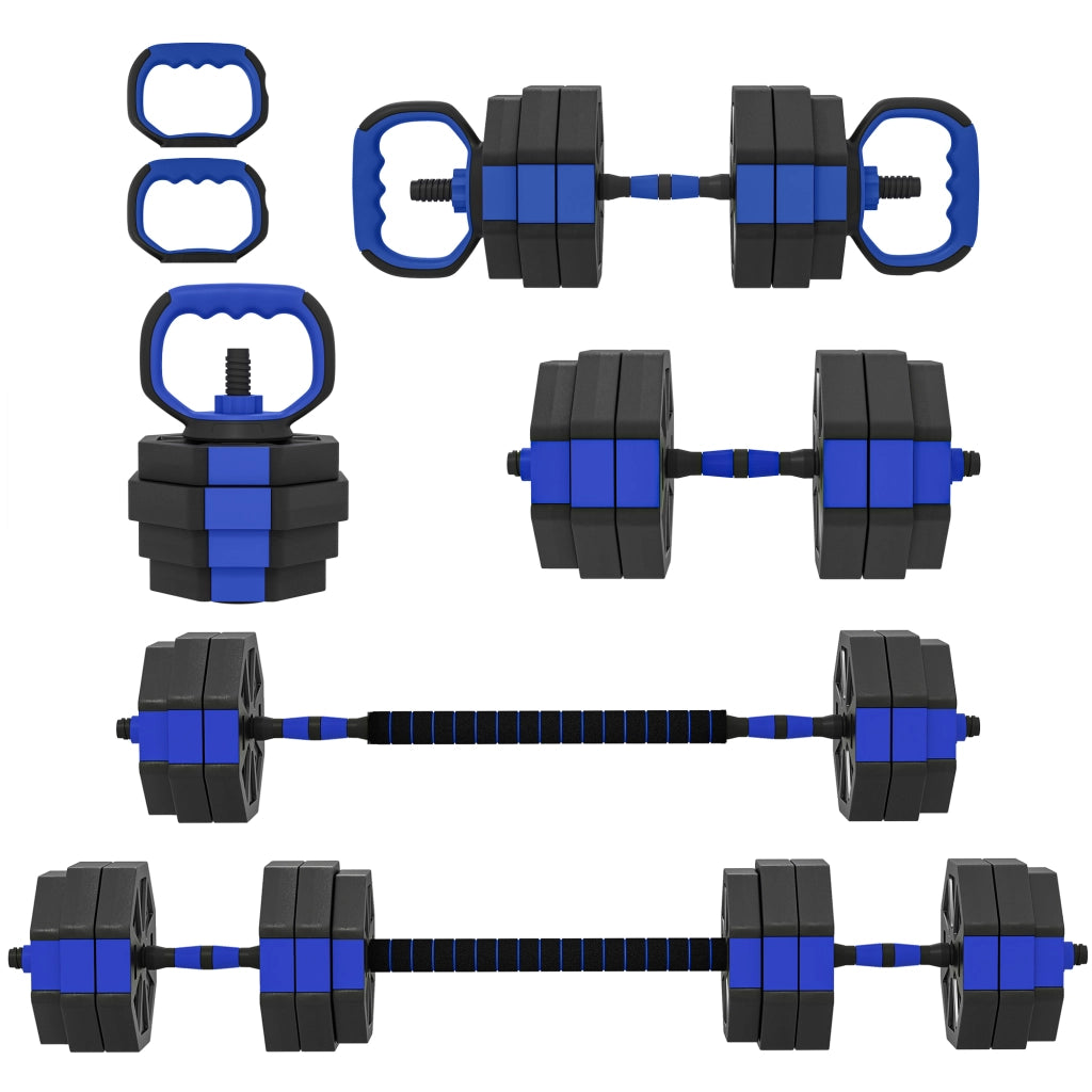 Set di manubri regolabile 30 kg kettlebell ¨C Minimal ¨C blu