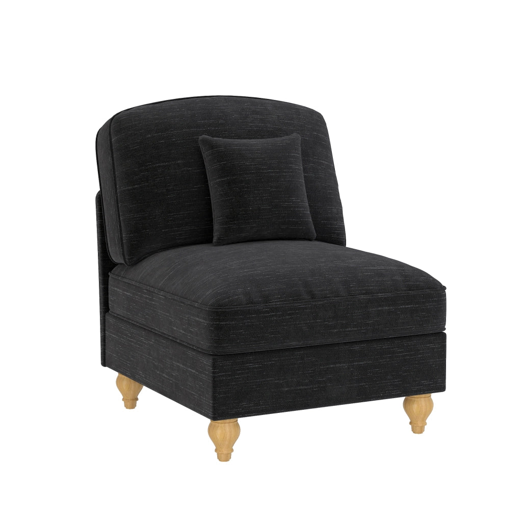 Divano Senza Braccioli Chenille con Cuscino ¨C Xylo ¨C Nero