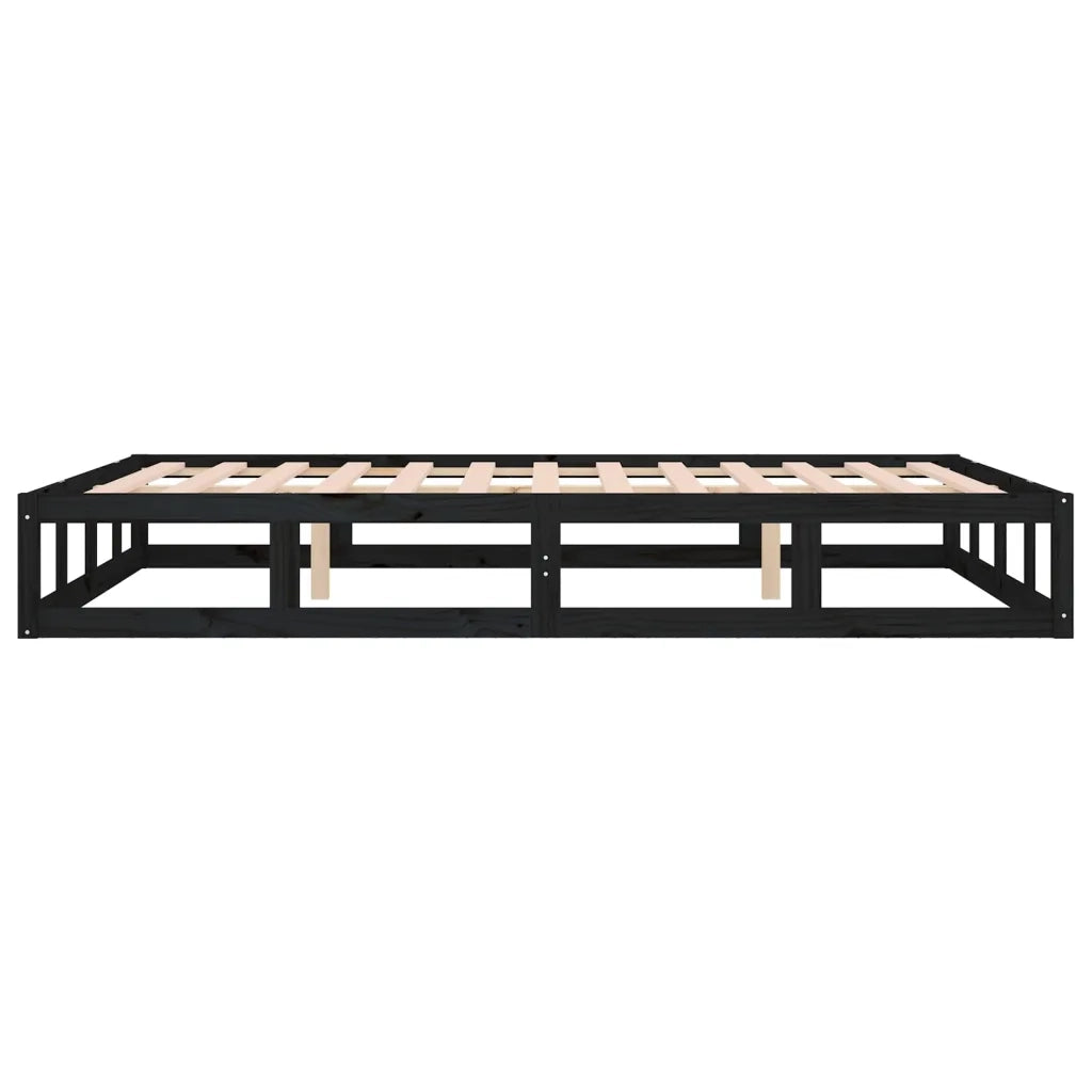 Giroletto-Struttura Letto Nero 120x190 cm Small Double in legno Massello