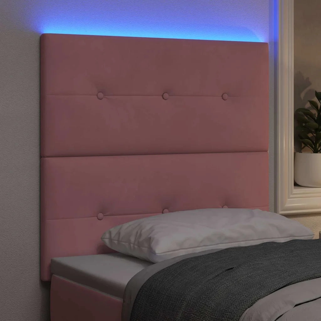 Testiera LED con strisce LED Rosa 80 cm Velluto 3338396