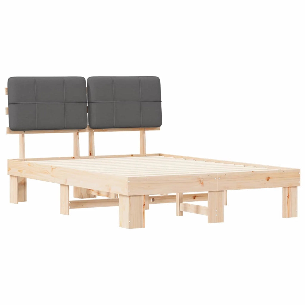 Letto con Testiera Rivestita Grigio scuro 160 x 200 cm 877405