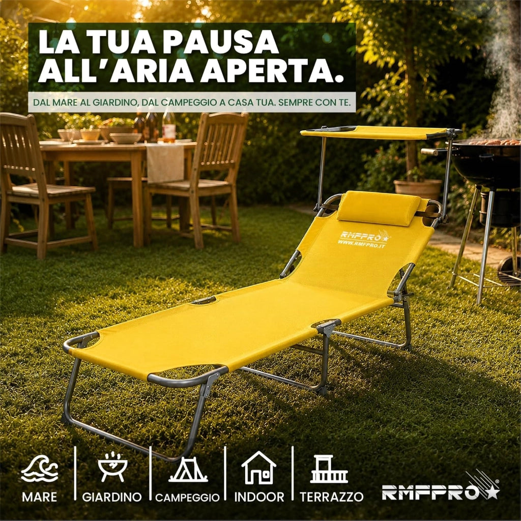 RMF PRO SET 2 LETTINI PIEGHEVOLE CON PARASOLE GIALLO