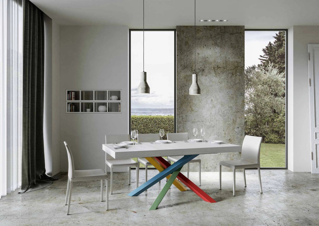 Tavolo Allungabile 180-284x90x77 cm Volantis Bianco Frassino