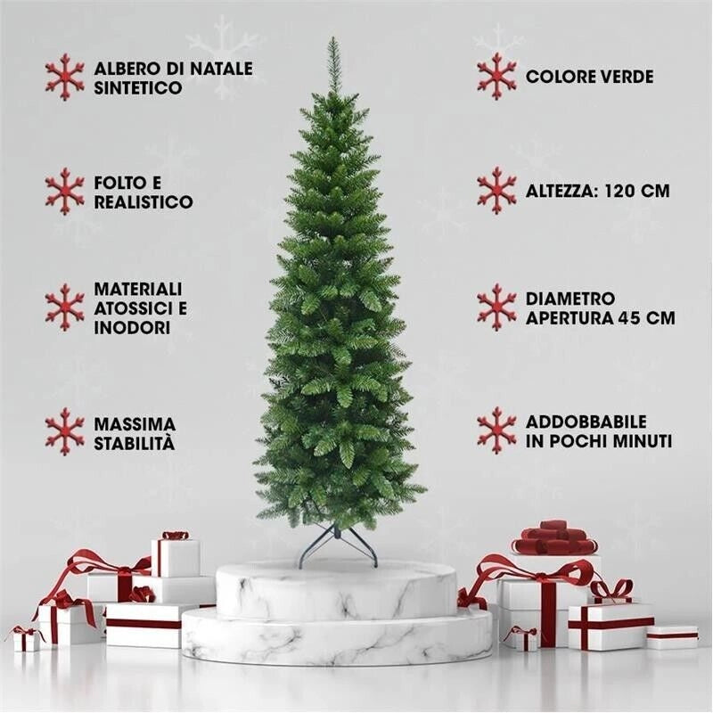MAURY'S ALBERO DI NATALE EXTRA SLIM 120 CM VERDE