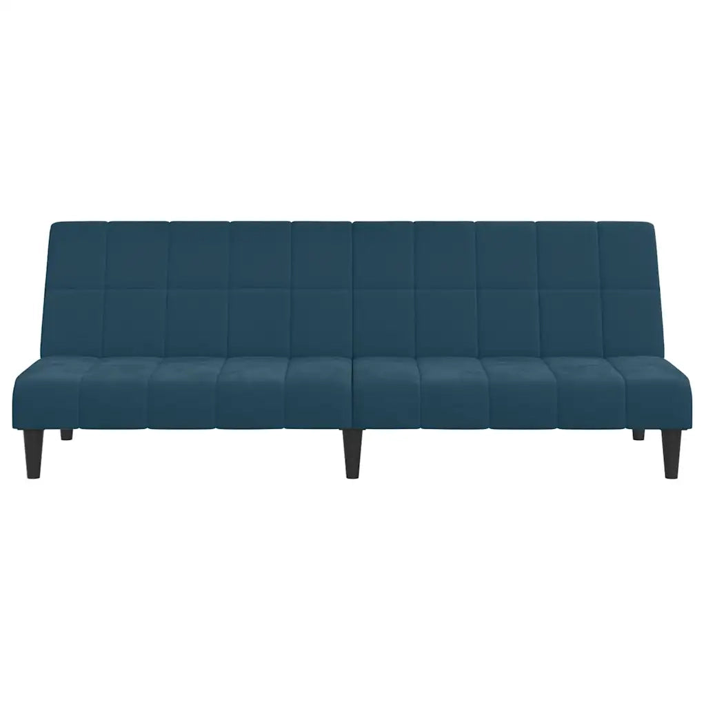 Divano Letto a 2 Posti Blu in Velluto 375840