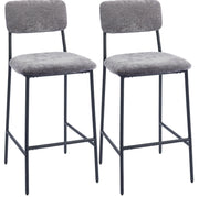 Set 2 sgabelli da bar 45,5 x 48 x 101 cm grigio in acciaio e tessuto